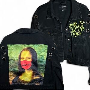 Fashion Nova “Mouth Shut” Cropped Denim Jacket